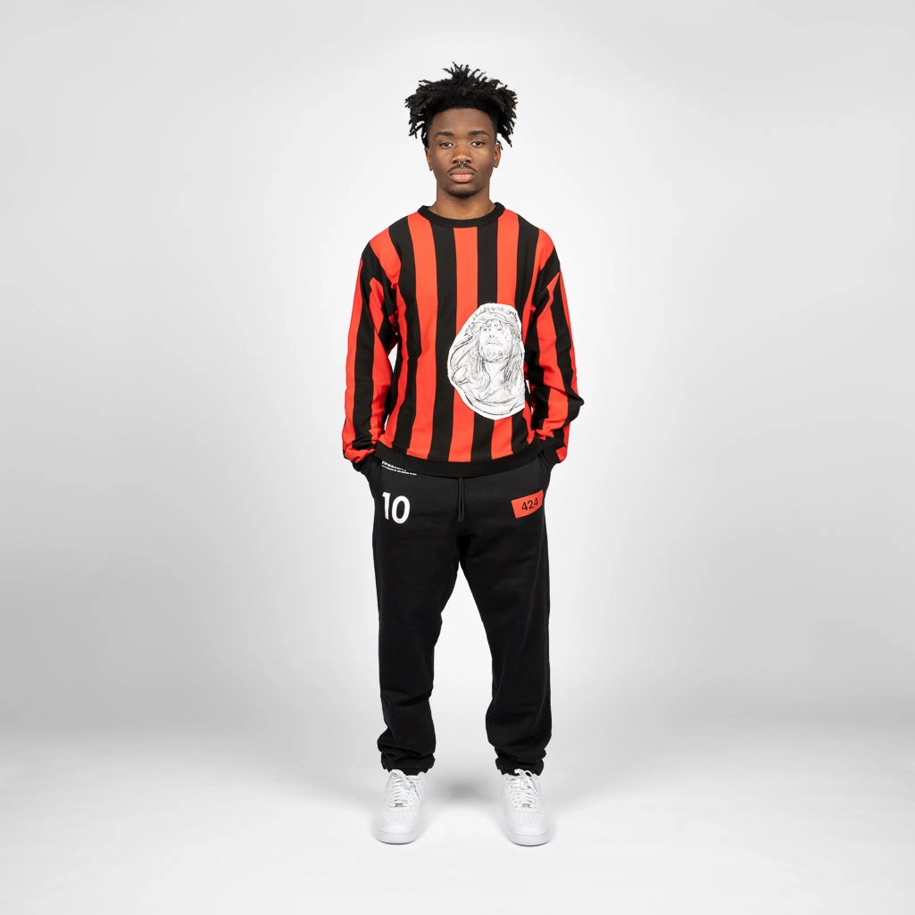 424 Maglione Uomo Knit Sweater - Black/Red TaglessLabel Daywear Style