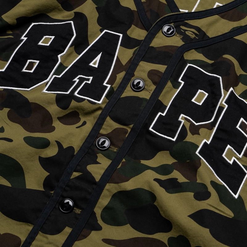 Glow Core A Bathing Ape 1st Camo Baseball Jersey - Green
