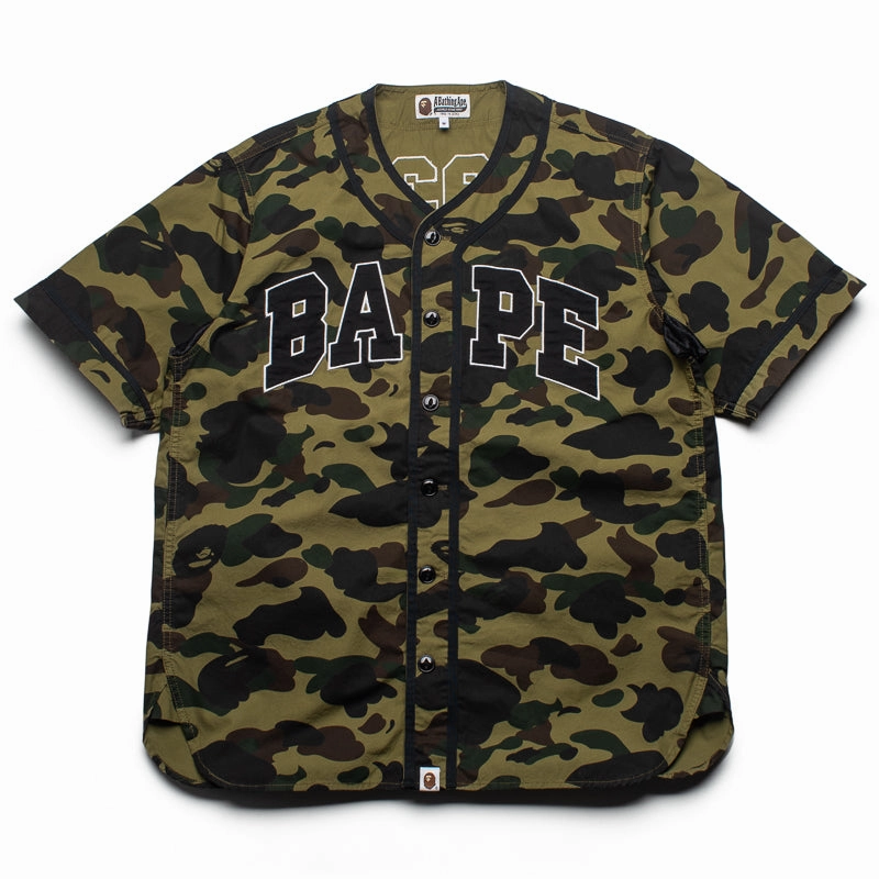 A Bathing Ape 1st Camo Baseball Jersey - Green All-Day Fit AbrasionResistantClothing