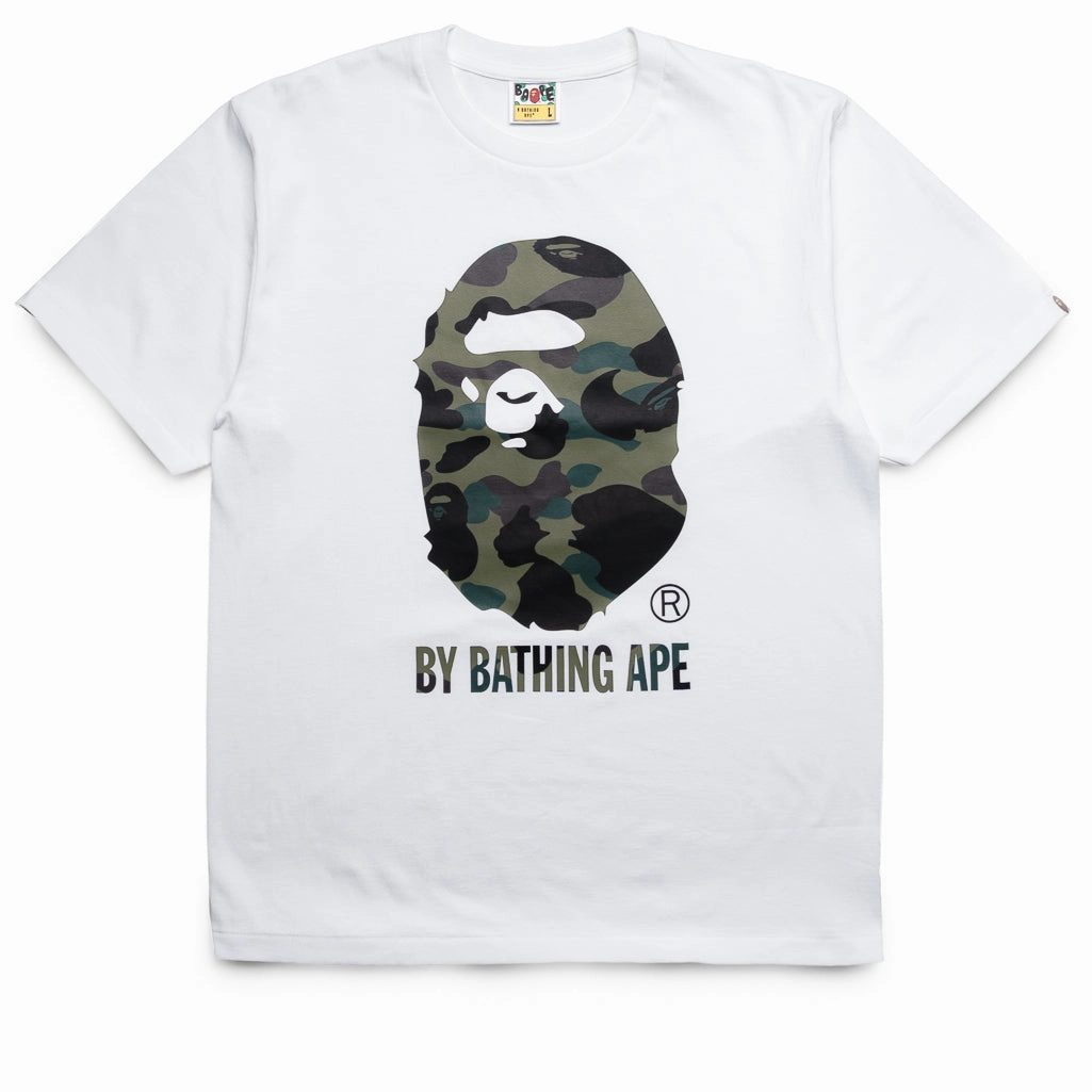 A Bathing Ape 1st Camo By Bathing Ape Tee - White/Green Day Glow