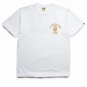 A Bathing Ape 1st Camo College ATS Tee - White/Yellow Comfortable Layer Vented Panels