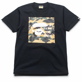 A Bathing Ape 1st Camo Face Tag Logo Tee - Black QuickDry Technology Gentle Glow