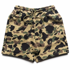Formal Attire A Bathing Ape 1st Camo Jacquard One Point Sweat Shorts - Green