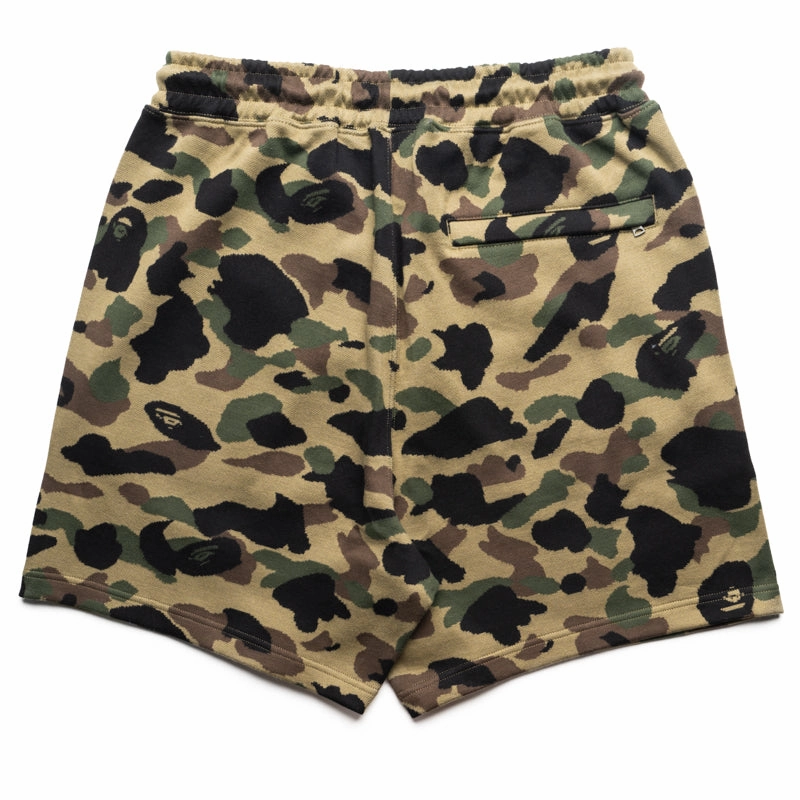 EcoCertifiedTextile Comfortable Jacket A Bathing Ape 1st Camo Jacquard One Point Sweat Shorts - Green