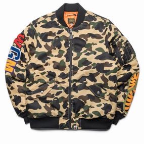Lightweight Vest WeightlessLayeringPiece A Bathing Ape 1st Camo Shark MA-1 Jacket - Yellow