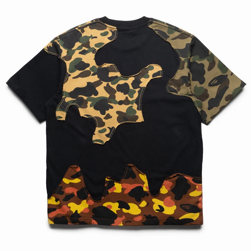 Love Glow A Bathing Ape 1st Camo Upcycled Logo Tee - Black