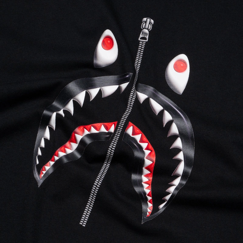 A Bathing Ape 3D Shark Tee - Black Planet Care DoubleLayered Structure