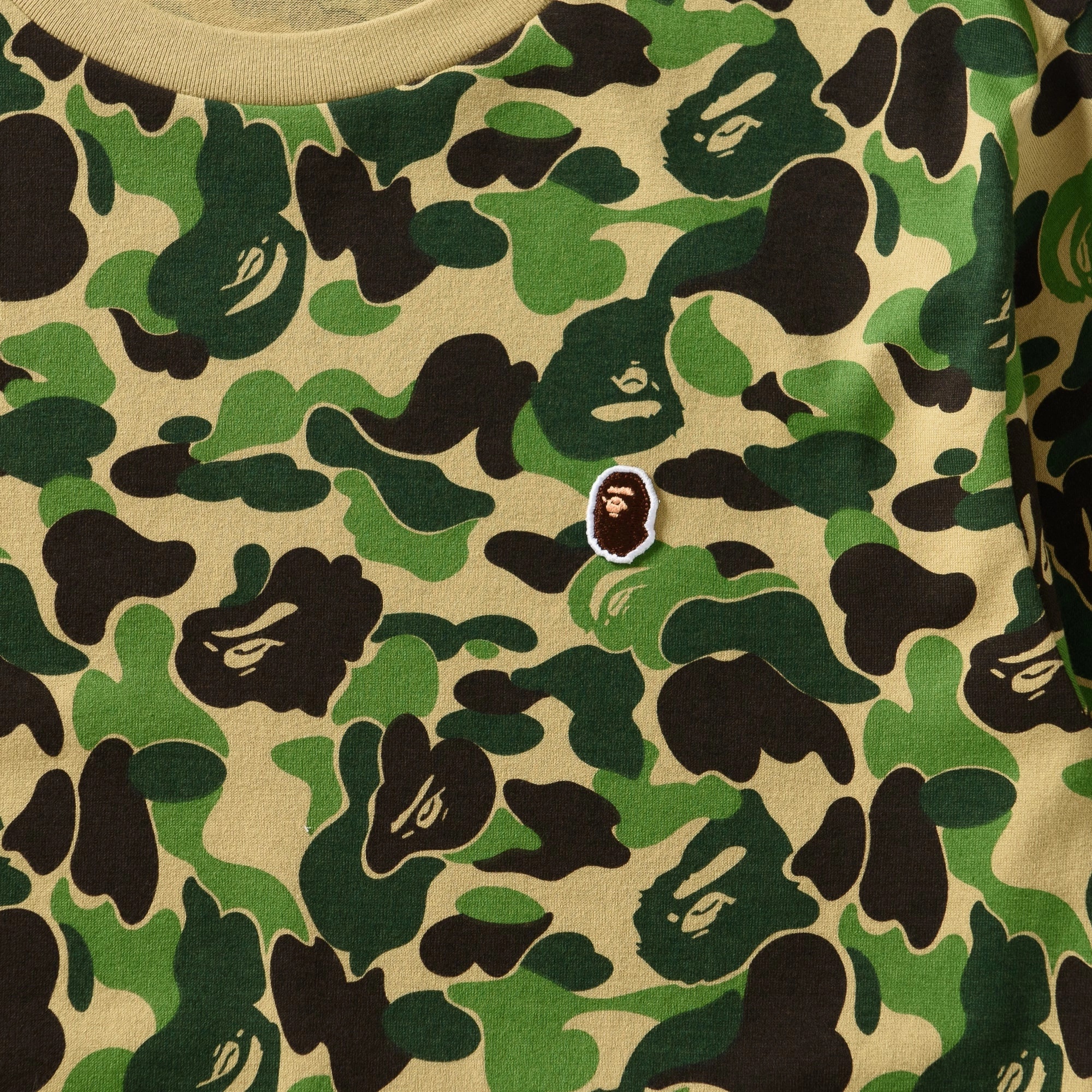 A Bathing Ape ABC Camo Ape Head One Point Tee - Green NoSlip Hem Sustainable Wear