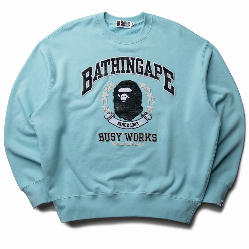 Formal Look A Bathing Ape Ape Crewneck - Sax