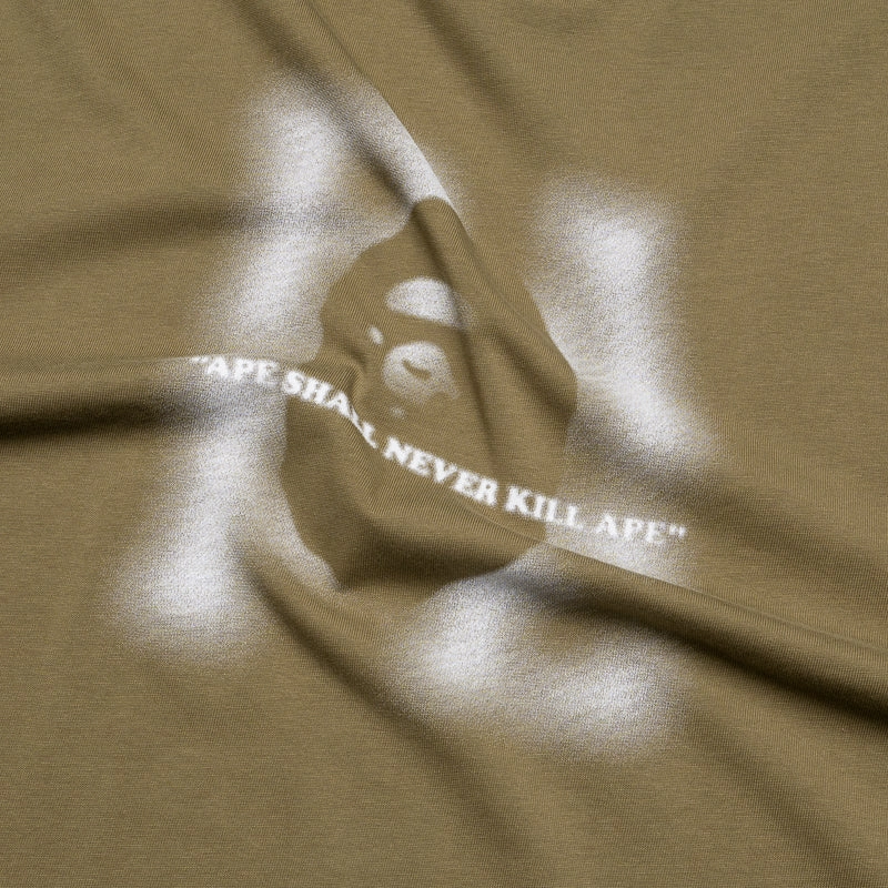 A Bathing Ape Blur Logo Tee - Olive Drab ComfortWaistband Earth Glow