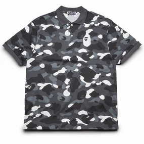 Muse Edge A Bathing Ape City Camo Ape Head Polo - Black