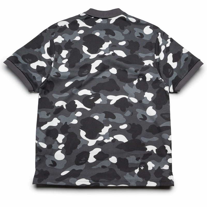 A Bathing Ape City Camo Ape Head Polo - Black Seamless transition