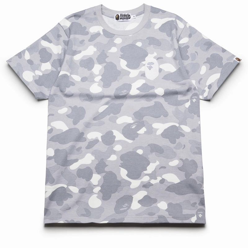 Smile Ease Suede Mood A Bathing Ape City Camo Ape Head Tee - Grey