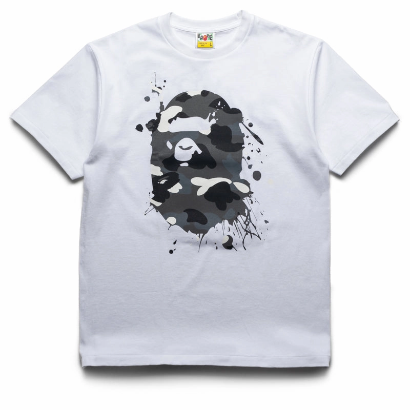 A Bathing Ape City Camo Painting Ape Head Tee - White Winter Protection