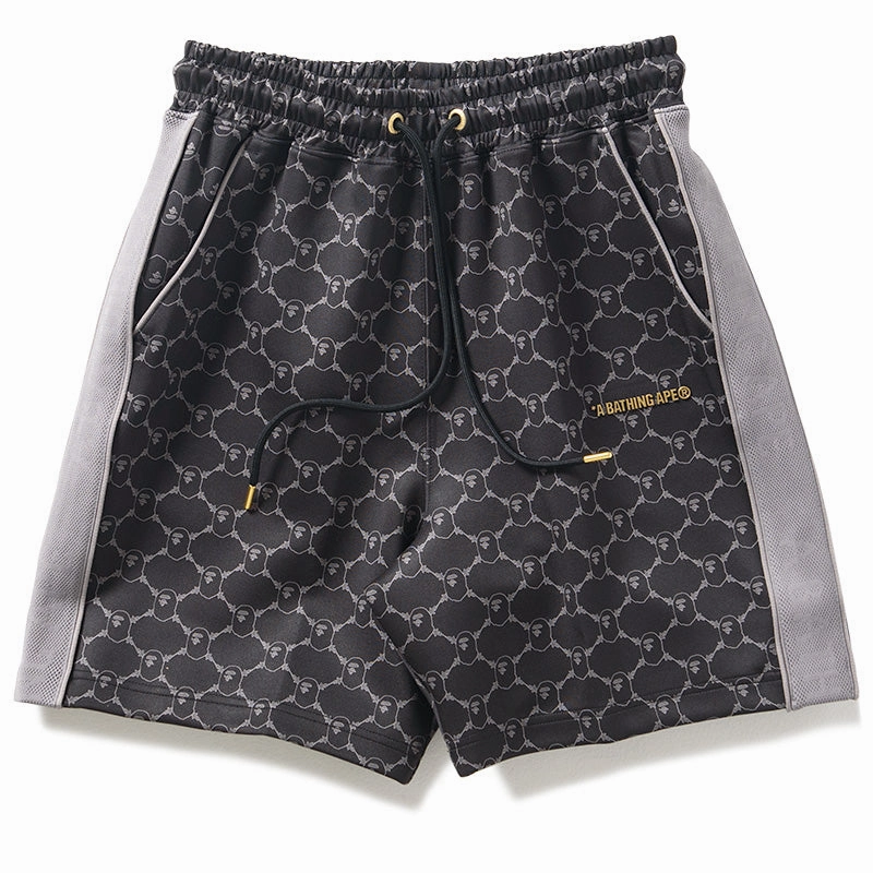 A Bathing Ape College Monogram Sweat Shorts - Black WaterRepellentCoating