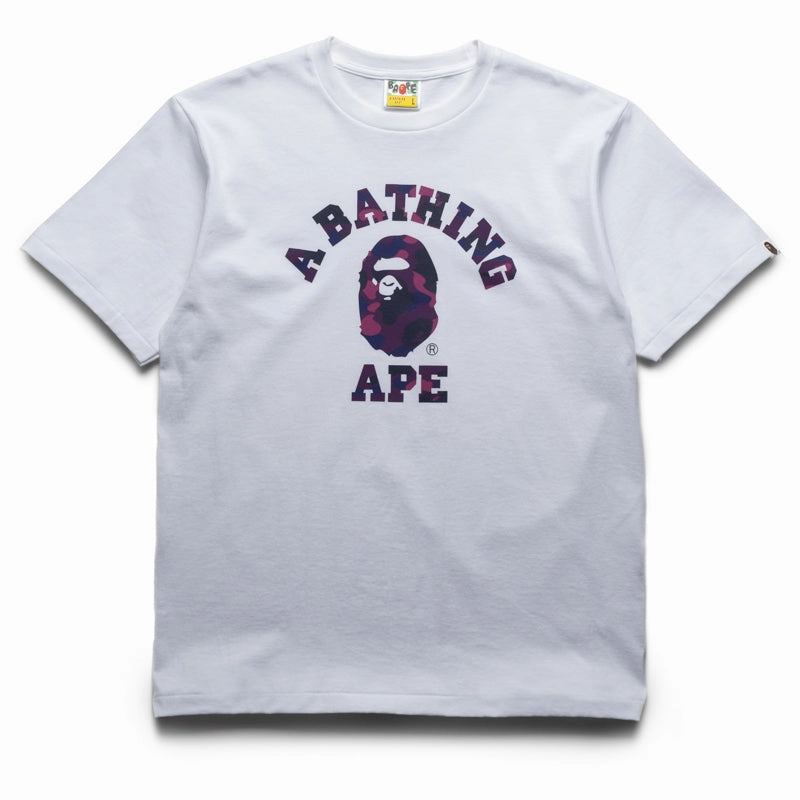 A Bathing Ape Color Camo College Tee - White/Purple ThermalRegulation