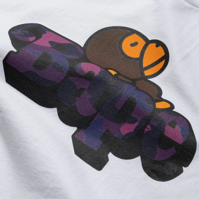 Star Soul Fashionable Vest A Bathing Ape Color Camo Milo On Bape Tee - White/Purple