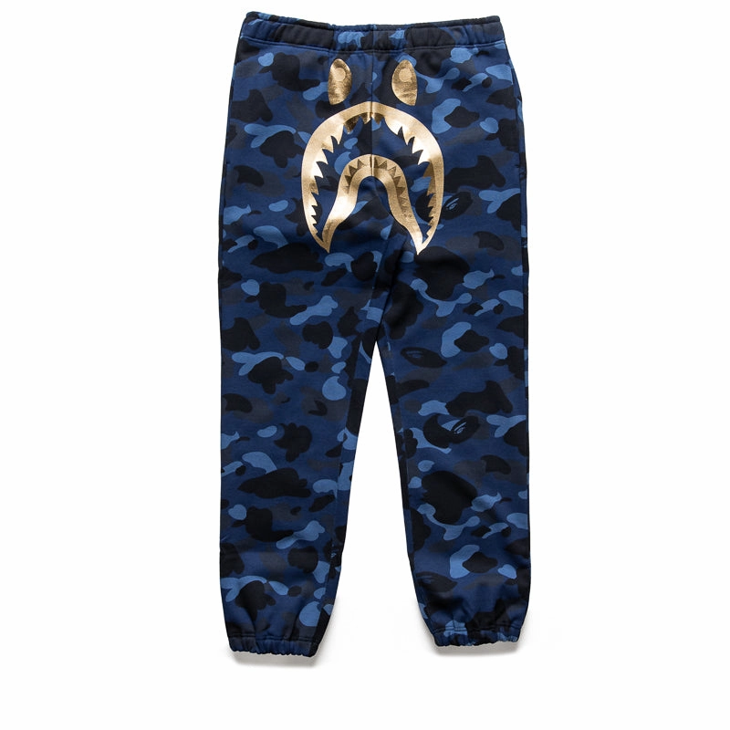 ShapeRetentionCloth smooth zipper A Bathing Ape Color Camo Shark Sweatpant - Navy