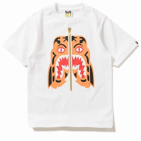 A Bathing Ape Colors Tiger Tee - White TemperatureControlTechnology