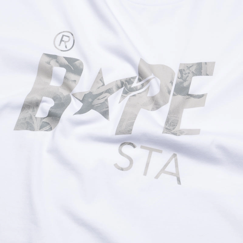 WrinkleFree Fabric Sporty Dress A Bathing Ape Floral Solid Camo Bape Sta Logo Tee - White
