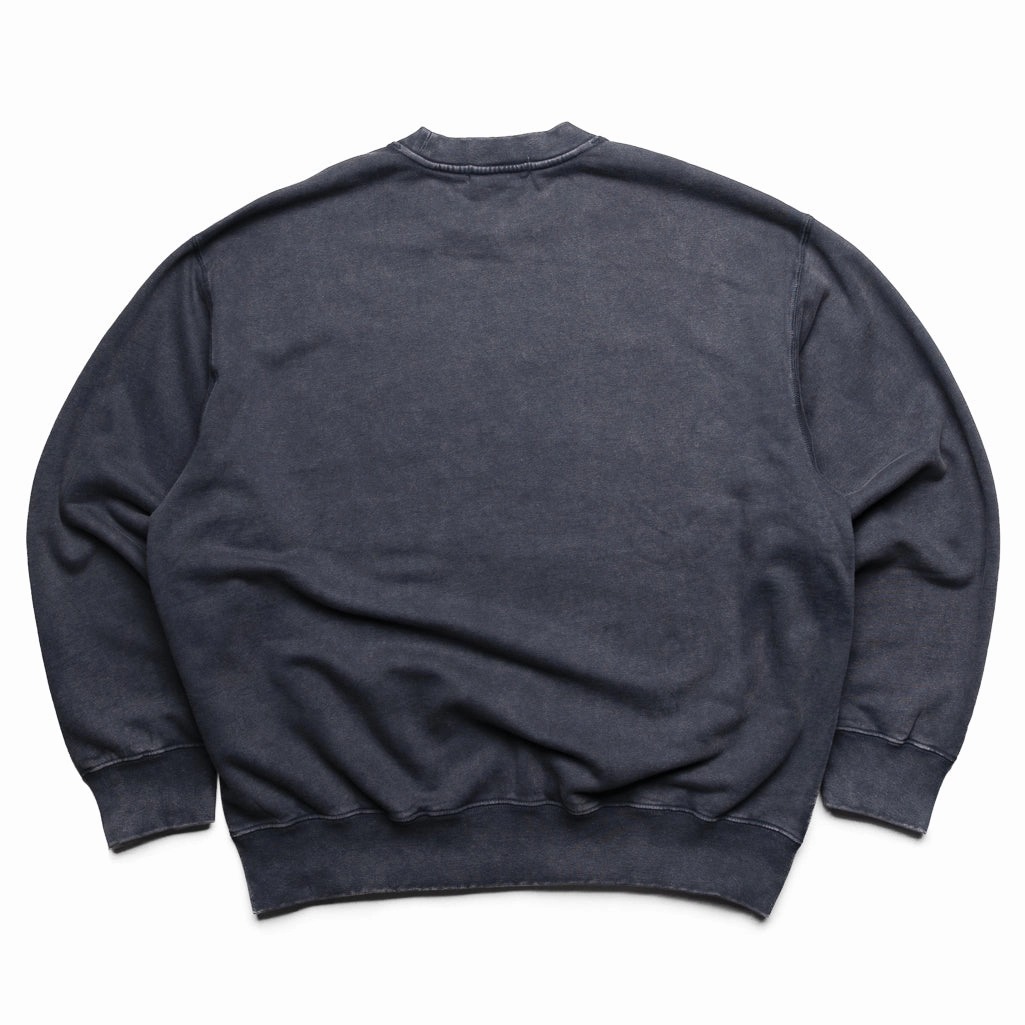 A Bathing Ape Garment Dye College Crewneck - Charcoal Light Flow