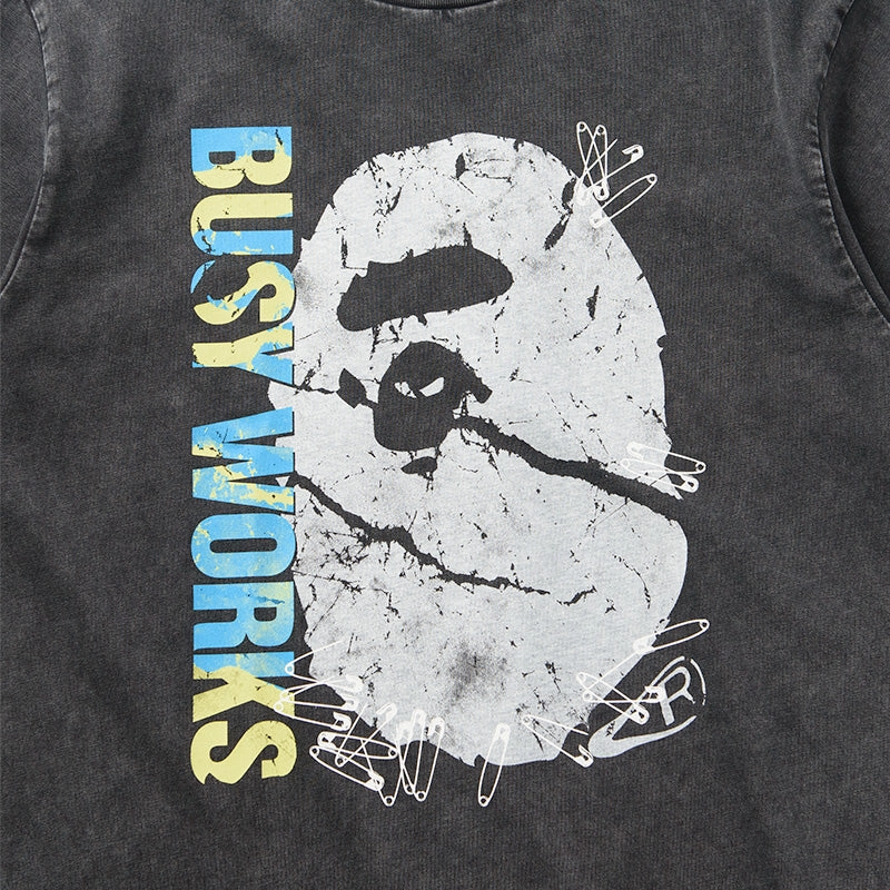 A Bathing Ape Garment Dye Tee - Black Spark Mood Warm Fashion