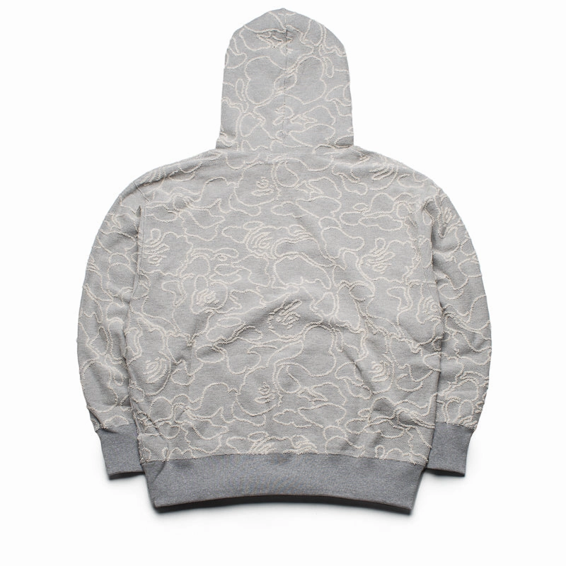 A Bathing Ape Line Camo Jacquard Pullover Hoodie - Grey Soft Sweater