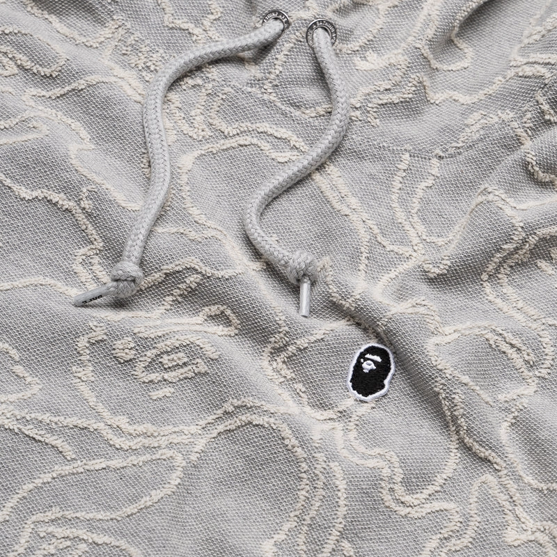 A Bathing Ape Line Camo Jacquard Pullover Hoodie - Grey Seamless Sleeve Construction Utility Mode