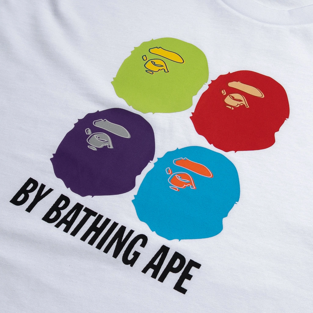 Organic Cotton Certification Planet Glow A Bathing Ape Multi Ape Head By Bathing Ape Tee - White