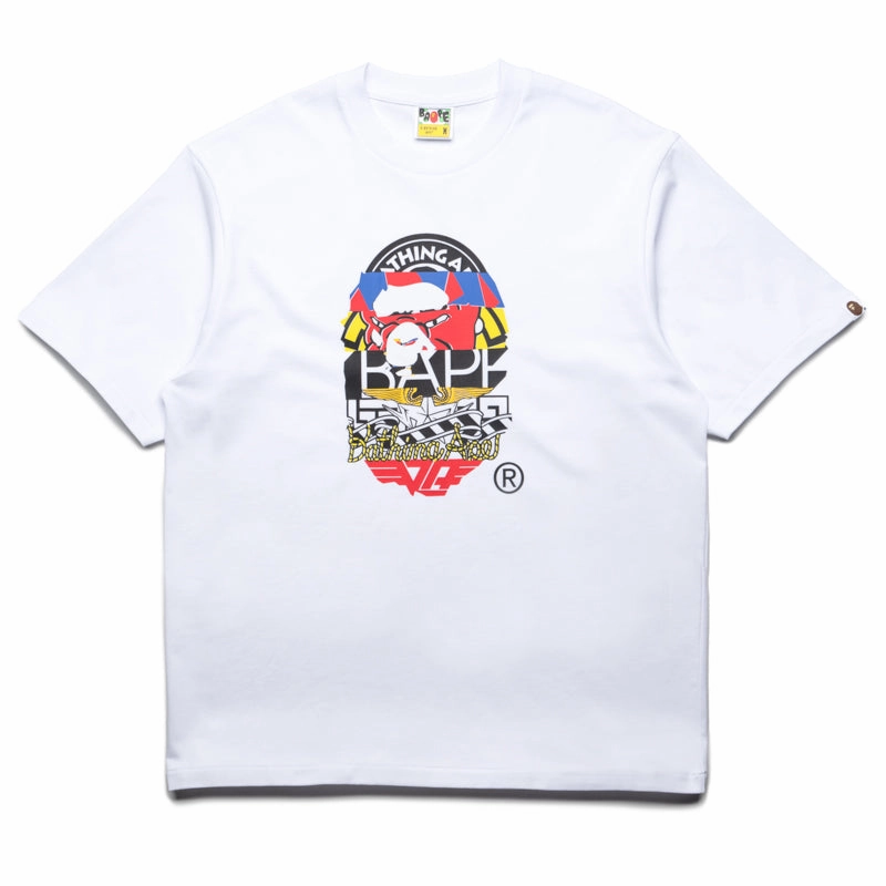 A Bathing Ape Multi Logo Ape Head Tee - White Event Vibe Cozy Pajamas