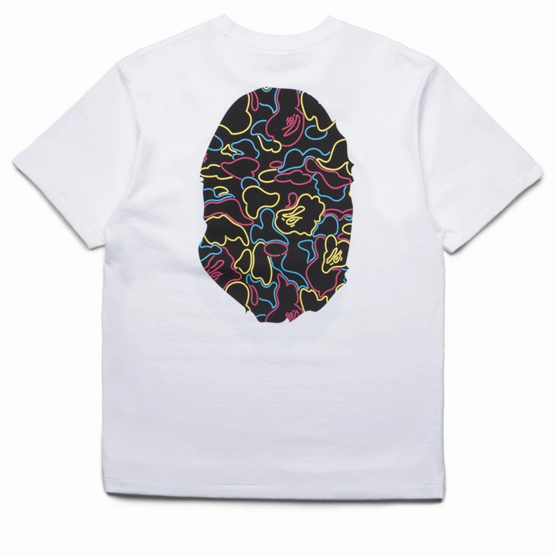 Earth Fit Soft Motion A Bathing Ape Neon Camo Big Ape Head Tee - White
