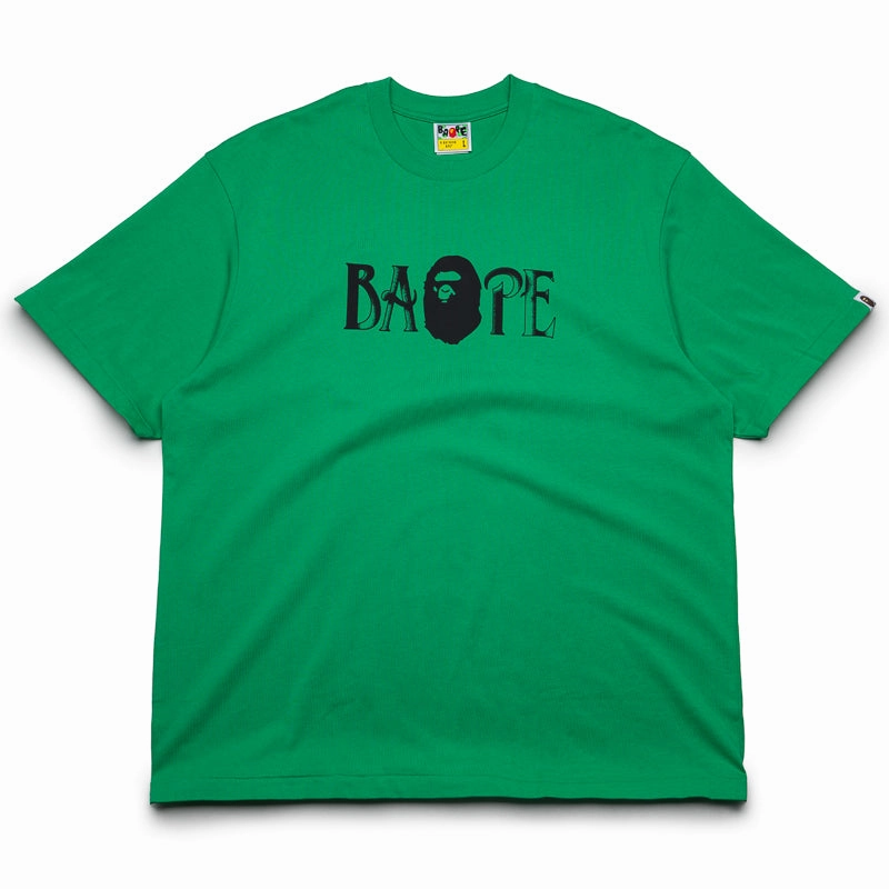 A Bathing Ape Screen Print Logo Tee - Green AbrasionResistant Material