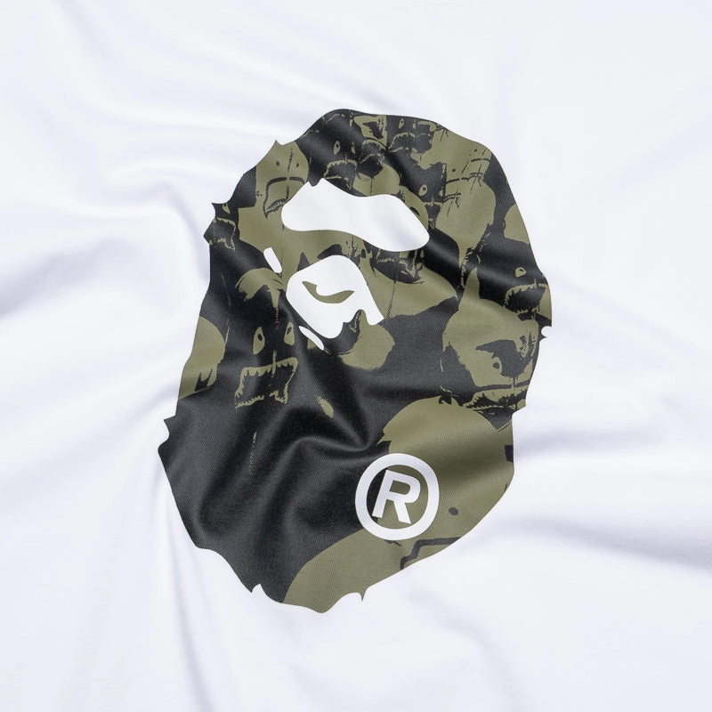 A Bathing Ape Shark Seijin Ape Head Tee - White Stream Fit