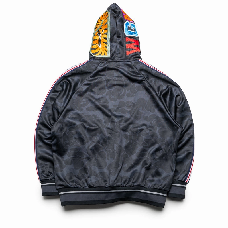 WeightlessLayeringPiece Cozy Layers A Bathing Ape Solid Camo Shark Full Zip Hoodie - Black