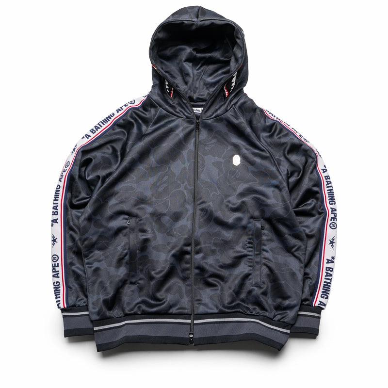 A Bathing Ape Solid Camo Shark Full Zip Hoodie - Black Thermal regulation summer shorts