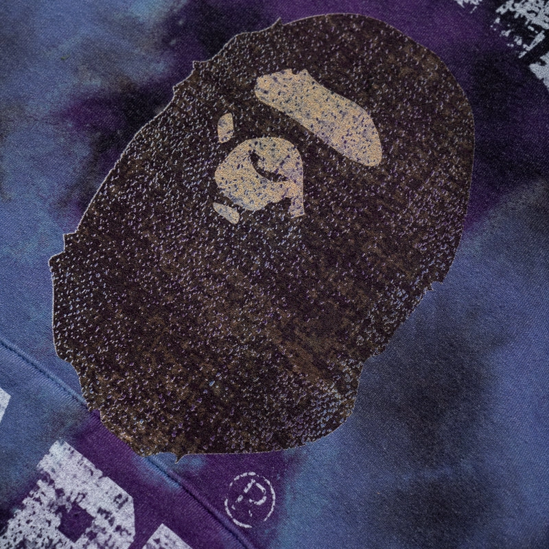 A Bathing Ape Tie Dye College Pullover Hoodie - Black Seasonal Fashion Soft Joggers