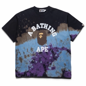 A Bathing Ape Tie Dye College Tee - Black Hike Fit