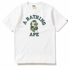 A Bathing Bape ABC Camo College Tee - White/Green ReflectiveDetails African Bold