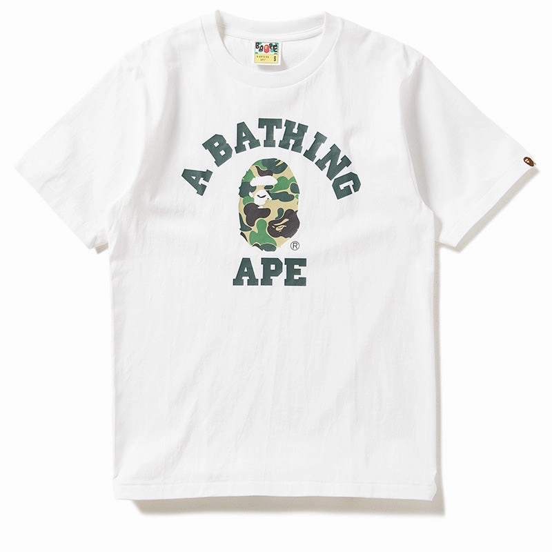 A Bathing Bape ABC Camo College Tee - White/Green ReflectiveDetails African Bold