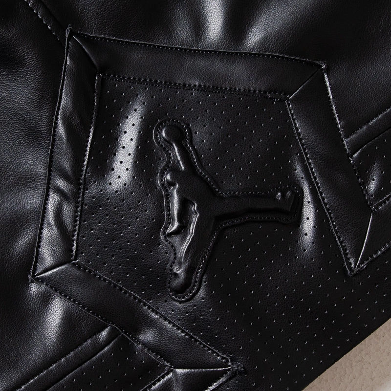 Air Jordan Vegan Leather Diamond Shorts - Black SeamFreeEngineering