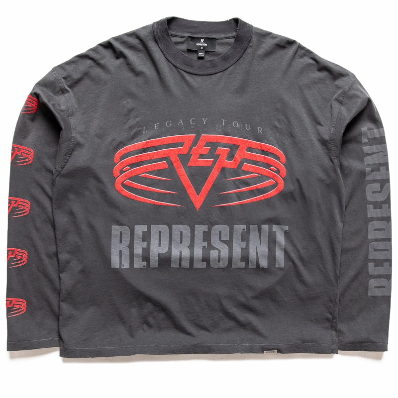 Compression Fit Village Charm Represent Reversible Living Legacy Tour L/S Tee - Sun Fade Grey