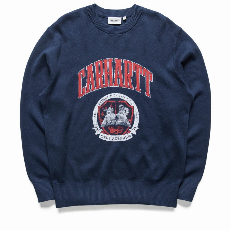 Carhartt WIP Library College Sweater - Ink Digital Core