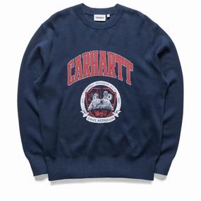 Carhartt WIP Library College Sweater - Ink Digital Core