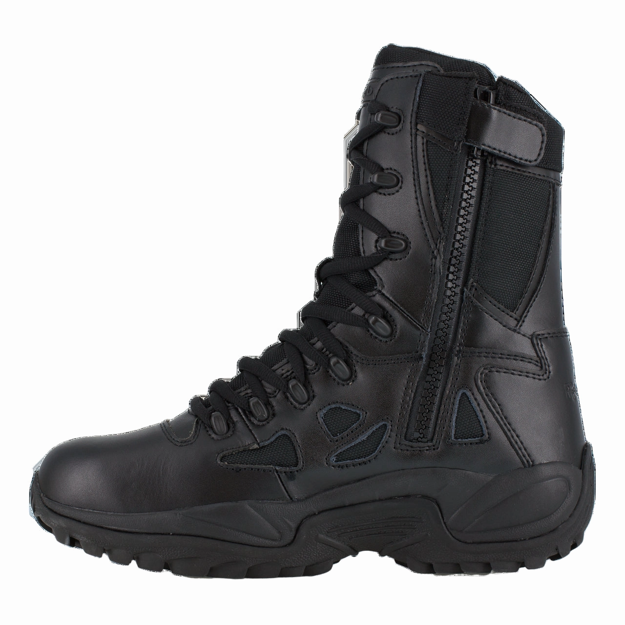 endurance sports shoes Reebok Work Rapid Response RB RB8875 Men's 8" Stealth Boot with Side Zipper in Black