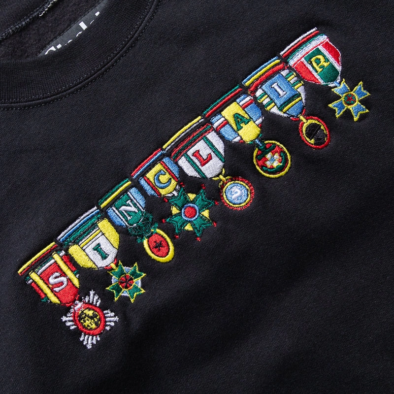 EcoFriendly Material Sinclair Medals Crewneck Sweatshirt - Black