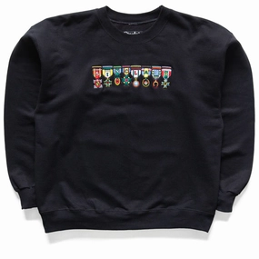 clean look Sinclair Medals Crewneck Sweatshirt - Black