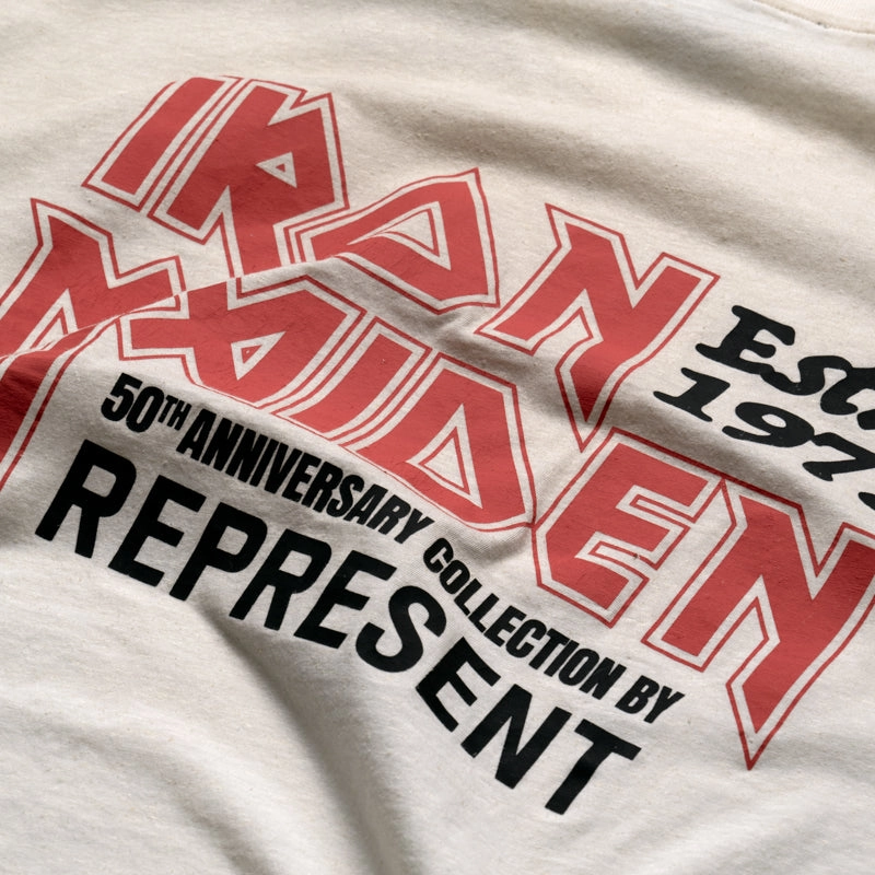 Iron Maiden x Represent Anniversary Tee - Washed Ecru Park Day