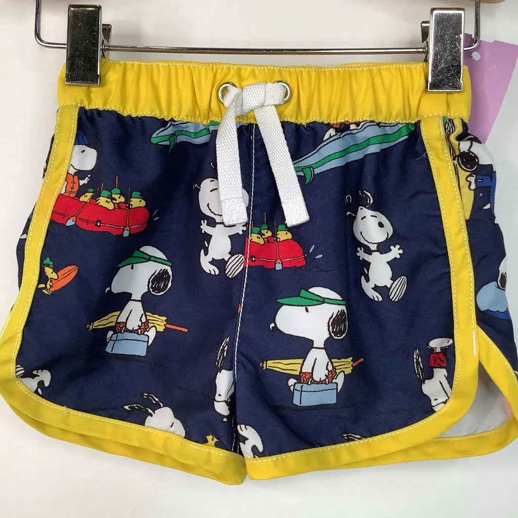 Size 3-6m (60): Hanna Andersson Blue Snoopy Print Swim Shorts Coastal Attire