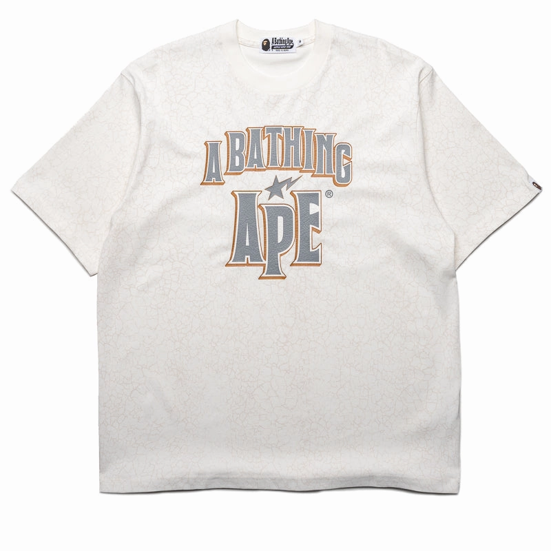 Energy Flow Warm Fashion A Bathing Ape Crack Print Pattern Logo Tee - White