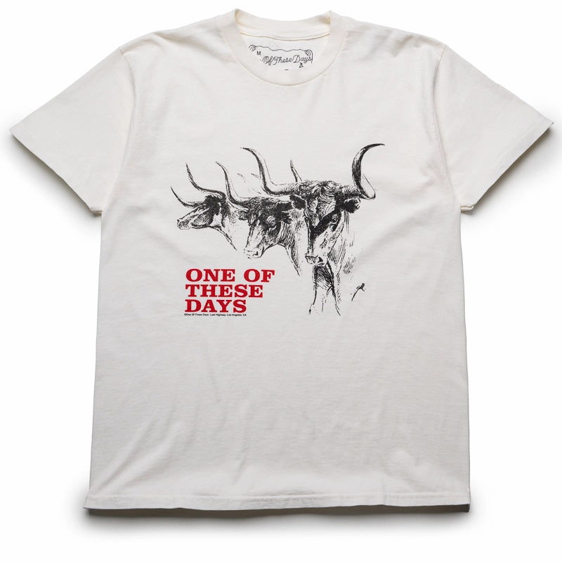 One Of These Days Long Horn Tee - Bone DoubleLayered Fabric
